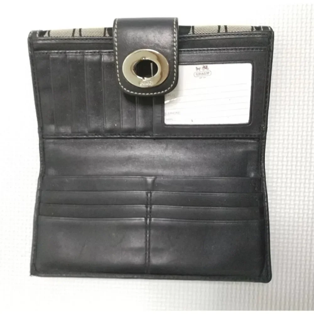 Coach Logo Bifold Wallet with Checkbook.